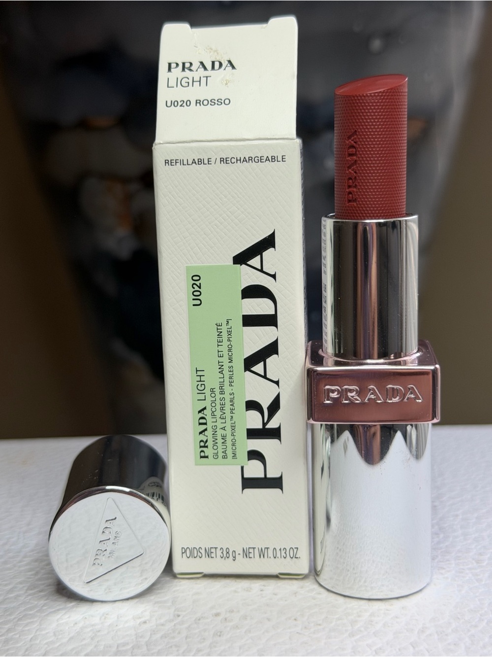 Prada Light Refillable Lipstick U020 Rosso - NEW